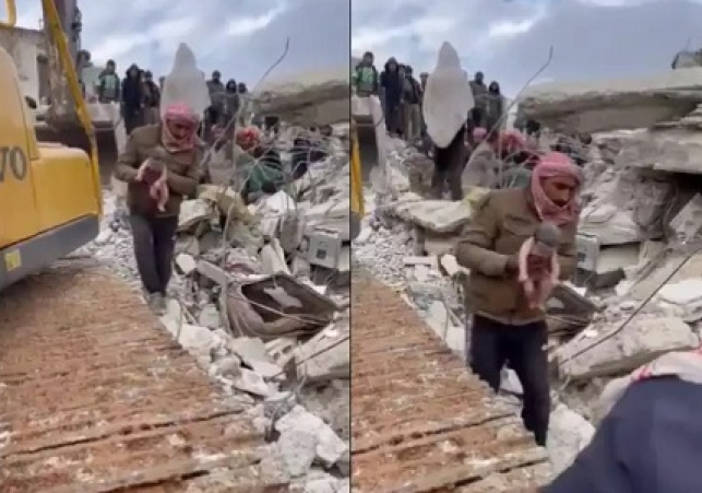 A woman gave birth to a child under the rubble after an earthquake in Syria