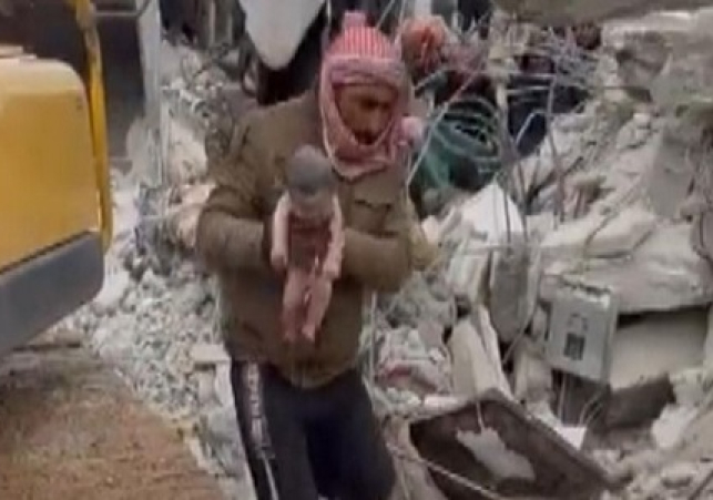 Baby born in rubble of Syria earthquake